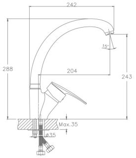 Смеситель для кухни Haiba HB4106 хром