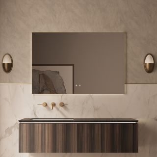 База под раковину Vincea Luxe 1400 подвесная, 2 выкатных ящика soft close, шпон натуральный орех