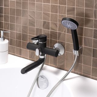 Смеситель для ванны с душем РМС SL77BL-009E чёрный