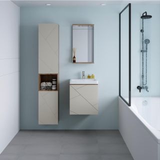 Зеркало с подсветкой Бриклаер Кристалл 4627125416811 40 см дуб гранж табачный