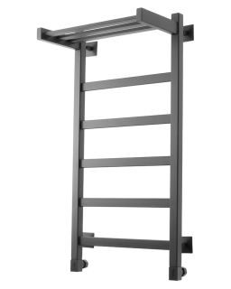 Полотенцесушитель водяной Domoterm Квадро Плюс П6 400x800 с полкой чёрный