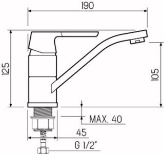 Смеситель для кухни РМС SL123BL-004F-15 хром