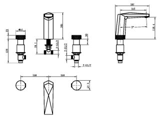 Смеситель для раковины Boheme Venturo 150-BCR-TOUCH чёрный матовый/хром