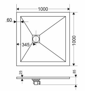 Душевой поддон Grossman Strong GR-S1100100Q 100x100см белый
