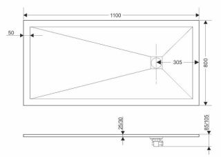Душевой поддон Grossman Strong GR-S280110Q 110x80см графит