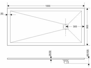 Душевой поддон Grossman Strong GR-S290100Q 100x90см графит