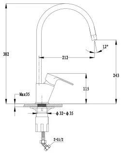 Смеситель для кухни GranFest  5023 песочный