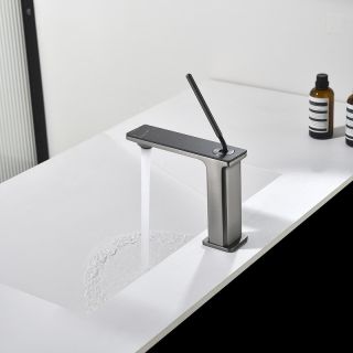 Смеситель для раковины Black&White Gravity 7105GM оружейная сталь