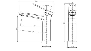Смеситель для раковины Black&White Gravity 7109GM оружейная сталь