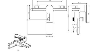 Смеситель для ванны и душа Black&White Gravity 9101GM оружейная сталь