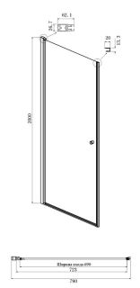 Душевая дверь Ambassador Elysium 111011109CX 80см хром/прозрачное