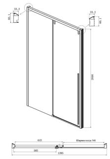 Душевая дверь Ambassador Intense 110021102IX 130см хром/прозрачное