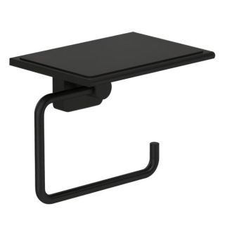 Держатель туалетной бумаги Kludi Vela S 2597139 с полкой для телефона чёрный матовый