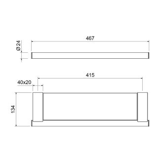 Полка Timo Luiro 18572/03 чёрный матовый