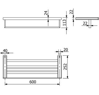 Полка для полотенец Kludi Vela C 3198953 60 см белый матовый