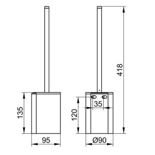 Ершик для унитаза Keuco Plan  14972070100  нержавеющая сталь