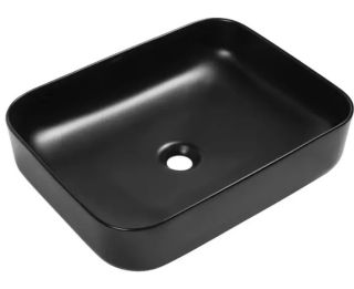 Раковина накладная SantiLine SL-1010MB 48см чёрный матовый