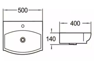 Раковина накладная SantiLine SL-2024 50см белый