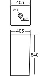 Раковина напольная SantiLine SL-4013MB 41см чёрный матовый