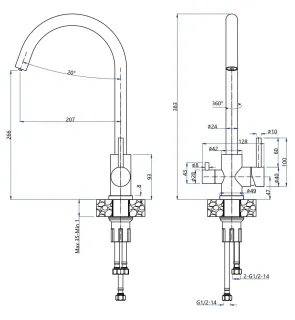 Смеситель для кухни GranFest  URBAN Z-5420 черный