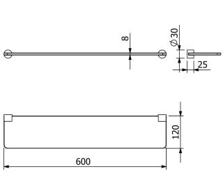 Полка стеклянная Kludi Vela R 5897353 60 см белый матовый