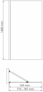 Шторка на ванну Wasserkraft Aisch 80x140см золото 55P01-80 Fixed