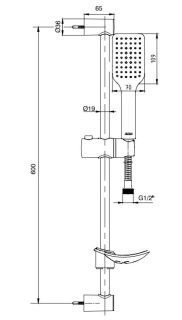 Душевой гарнитур E.C.A. Tiera 102146029C1EX чёрный