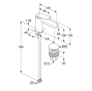 Смеситель для раковины Kludi Decus 542675375 белый матовый