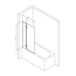 Шторка на ванну Am.Pm Tender W45BS-D3W5-140CT 140x80см хром