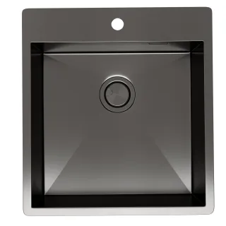 Мойка кухонная Reflexion Iseo 46-BL RX2246BL оружейная сталь