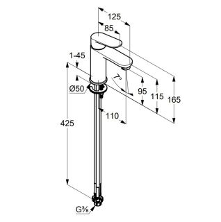 Смеситель для раковины Kludi X1 322823975 чёрный матовый