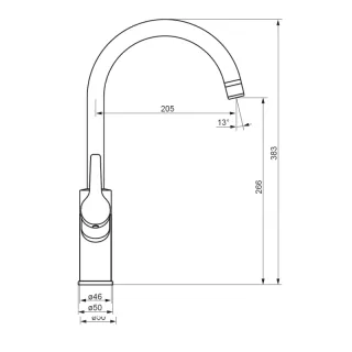 Смеситель для кухни Damixa Eclipse  310721400 высокий хром