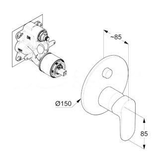Смеситель для ванны Kludi X1 327590575 хром