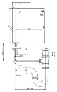 Смеситель для раковины E.C.A. Nita 102188048EX с донным клапаном хром
