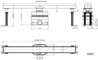 Душевой лоток Allen Brau Priority 9.50007.BN для поддона 55 см никель браш