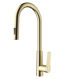 Смеситель для кухни Wonzon & Woghand WW-A20782-BG с выдвижным изливом брашированное золото
