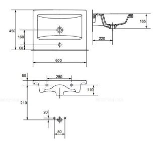 Мебельная раковина Cersanit Como 60см белый 00000007928