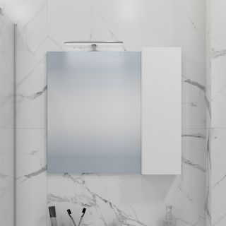 Зеркало-шкаф с подсветкой Санта Антарес 700519 70 см белый глянец