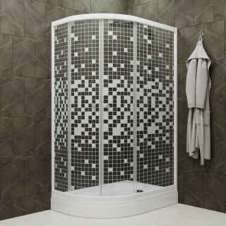Душевой уголок Triton Коралл Щ0000061781 правый 120x80 см профиль белый стекло мозаика