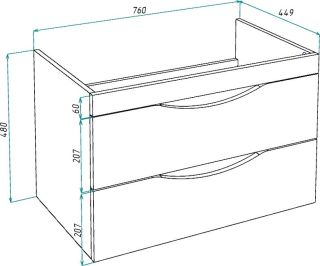 Тумба под раковину Bellezza Санриса 80см серебро 00000010063