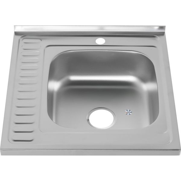 Мойка 6060 R Melana 0,8/180 левая хром с сифоном (097D t R*10)