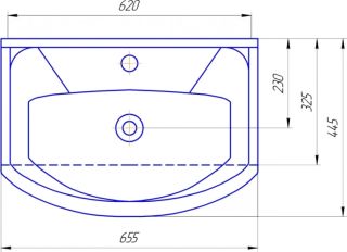 Мебельная раковина Rosa Элеганс 4620008192475 65см белый