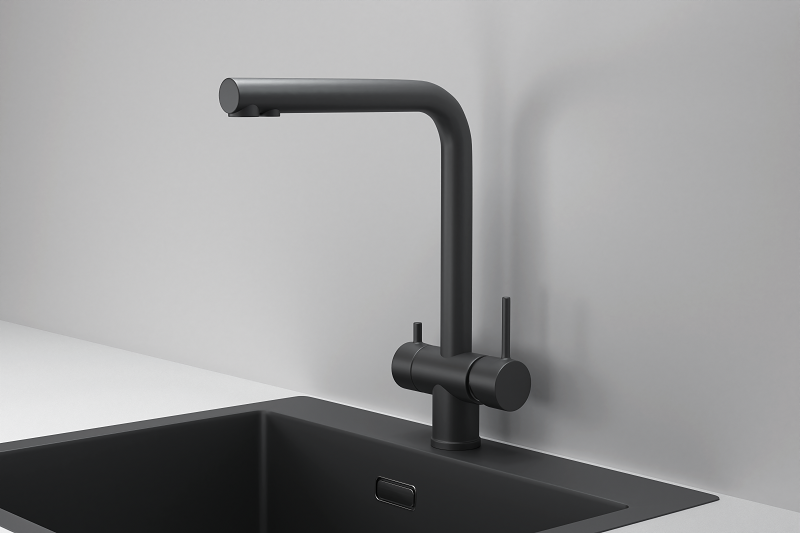 Смеситель для кухни Granula Kitchen Space 7011, ЧЕРНЫЙ МАТОВЫЙ