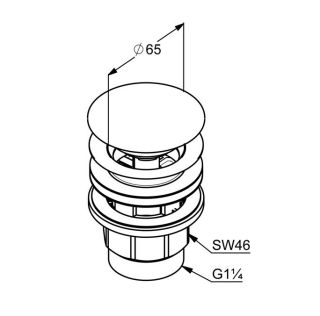 Донный клапан для раковины Kludi 1042653-00 с функцией push-open белый матовый