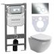 Комплект с инсталляцией Ceramica Nova CN4002_1001CH_1000 унитаз Metropol CN4002 крышка-сиденье с микролифтом и инсталляция Envision CN1001CH с кнопкой смыва хром Round