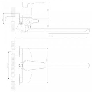 Смеситель для ванны Decoroom с ручным душем хром DR69043