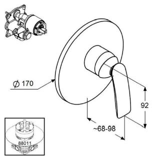 Встраиваемый смеситель для душа Kludi Balance белый/хром 526559175