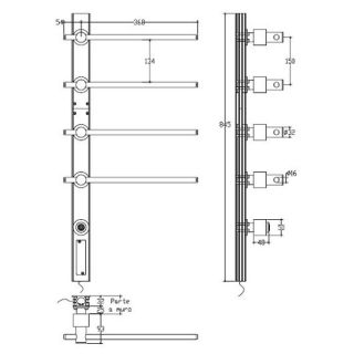 Полотенцесушитель электрический Margaroli Sole 622 Switch box Gold GD 65x42 см золото