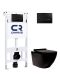 Комплект унитаза с инсталляцией CHARUS SET.121BT.DW.5 клавишей смыва черная