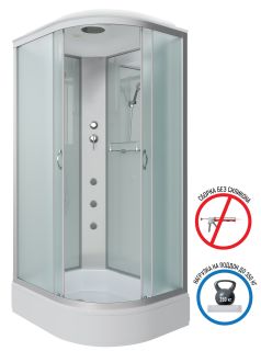 Душевая кабина Niagara NG-33084-14LG с гидромассажем 100x80см серебро/матовое